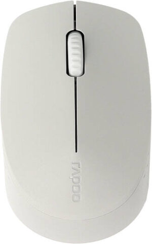 Rapoo M100 Silent Wireless Mouse, Optical Tracking Technology, High Resolution 1300 DPI Sensor, Support Bluetooth 3.0, 4.0, 5.0 & 2.4 GHz Connectivity, Light Grey | 18185