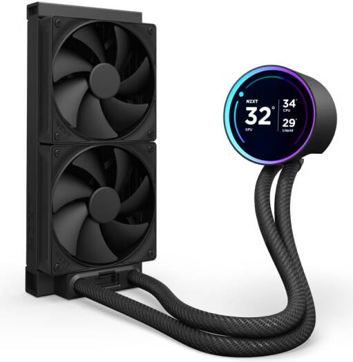 NZXT Kraken Elite 240 (2024) AIO Liquid Cooler, 240mm Radiator, 2.72" IPS 60Hz LCD Display, 2x F120P Fans, 73.47 CFM Airflow, 2000 RPM Fan Speed, Fluid Dynamic Bearing, Black | RL-KN24E-B2 - Image 2
