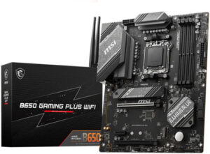 MSI B650 GAMING PLUS WIFI AM5 ATX Motherboard, AMD B650 Chipset, 4x DDR5 / 192GB Max Capacity, 2x PCI-E x16, 2x M.2, Wi-Fi 6E /  2.5G LAN, BT 5.3, USB 3.2 C/A, HDMI / DP | 911-7E26-001