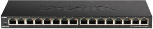 D-Link DGS-1016S 16-Port Gigabit Desktop Switch, IEEE 802.3az-Compliant, Auto Power Reduction, 8.89W Maximum Power Consumption, 32 Gbps, Plug-and-play for Effortless Installation, Black | DGS-1016S