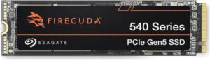 Seagate FireCuda 540 PCIe Gen5 x4 NVMe 2.0 M.2 2280-D2 Internal SSD, 1TB Capacity, 9,500 Sequential Read 8,500 Sequential Write, 3D TLC NAND Flash Memory, 1,000 TBW | ZP1000GM3A004