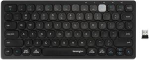 Kensington Multi-Device Dual Wireless Compact Keyboard, Scissor & Shortcut Mechanism, Low Battery Indicator, English - Arabic QWERTY Layout, Bluetooth / USB 3.0 Connectivity, Black | K75502AB