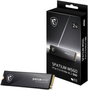 MSI SPATIUM M560 PCIe 5.0 NVMe M.2 Internal SSD, 2TB Capacity, Up to 10300 MB/s Sequential Read & 8700 MB/s Sequential Write Speed, 1200 TBW, 3D NAND Flash Memory | S78-440Q940-P83