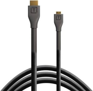 Tether Tools Pro HDMI Micro to HDMI 2.0 Cable, 4.6 Meter Length, 3D Capable, PVC Material, Auto Return Channel, 4K Resolution Support, 18 Gbps Data Transfer Rate,​ Black | H2D15-BLK