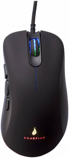 SureFire Condor Claw 8-Button Wired Gaming Mouse, Up to 6400 DPI, Up to 1000Hz Polling Rate, 6000 FPS Sensor Max Speed, Full RGB Lighting, 1.50m Cable Length, Black | 48816