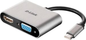 D-Link USB C to HDMI & VGA Adapter Cable, USB Type C 3.0 Thunderbolt 3 HDMI 4K VGA 1080P Display Mirroring | DUB-V210