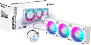 GIGABYTE AORUS WATERFORCE II 360 ICE, AIO Liquid Cooler With ARGB Fans, 360mm, Rotatable Water Block, Intel 115x,1200,1700 AMD AM5, AM4, White | AORUS-WATERFORCE-II-360I