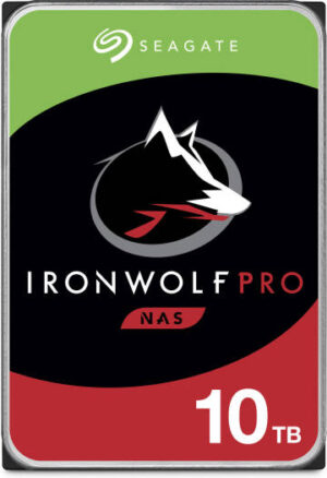 Seagate 10TB IronWolf Pro SATA III 3.5" Internal NAS HDD, Up to 263 MB/s Data Transfer Rate, 7200 rpm, 256MB Cache, 2 Million Hours MTBF, 550TB per Year Workload Rate, 2Mn Hours MTBF | ST10000NT001