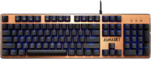 GAMDIAS AURA GK1 Multicolor Wired Mechanical Gaming Keyboard, Multi-color Backlights, Red Tactile Mech Switches, 3 Brightness Levels, 10 Fn + Function Key for Multi-media, Copper | GD-AURA-GK1-CO