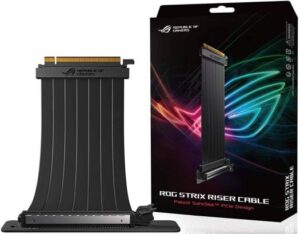 Asus RS200 ROG Strix Riser Cable, 240 x 127 x 10mm, PCI-E 3.0 x16 with 90-Degree Adapter, PatentSlot Design, EMI Shielding - Black | 90DC0080-B09000