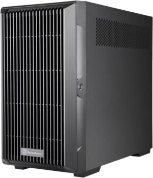 SilverStone CS382 8-Hay SAS-12G / SATA-6G Hot-Swappable High Performance Micro-ATX NAS Chassis, Up to 280mm Radiator Support, Plastic Front Door, Galvanized Steel Body Material, Black | SST-CS382