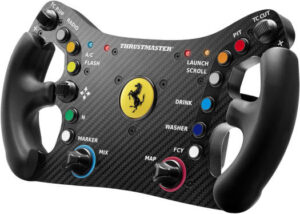 THRUSTMASTER Ferrari 488 GT3 Wheel Add-On, 12.2" Steering Wheel, 11x Button / D-Pad / 4x LED, Adjustable Paddle Shifters, For with PC / PS4-PS5 & Xbox, Black | TM-WHL-FERRARI488-GT3