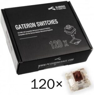 Glorious Gateron Mechanical Keyboard Switches, Brown Switch, Tactile Type, Medium Noise Level, 120pcs | GAT-BROWN