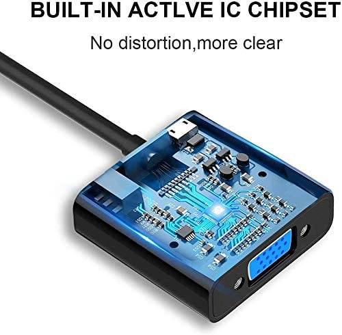 HDMI to VGA with 3.5mm Audio Port, Gold-Plated HDMI to VGA Adapter (Male to Female) for Computer, Desktop, Laptop, PC, Monitor, Projector, HDTV, Chromebook, Raspberry Pi, Roku, Xbox and More - White - Image 3