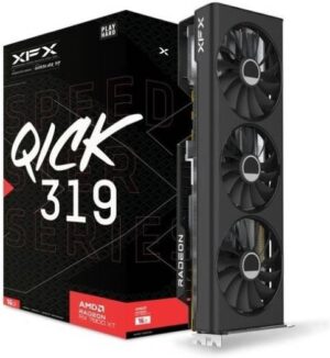 XFX Speedster QICK 319 Radeon RX 7800 XT Core Gaming Graphics Card, 16GB GDDR6 256-Bit Memory, 2430MHz Boost Clock, 19.5Gbps Memory Clock, 3840 Stream Processor, Black | RX-78TQICKF9