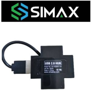 SIMAX 4 Port USB 2.0 Hub (Plus Shape)  Black