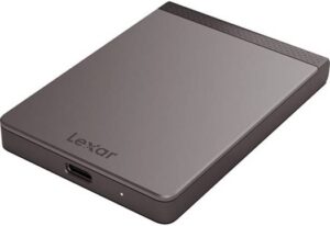 Lexar 1TB SL200 Portable USB 3.1 Type-C External SSD, 256-Bit AES Encryption, Reads Up to 550Mb/s, Writes Up to 400Mb/s, USB 3.1 Type- C Interface, 256-Bit AES Encryption, Black | LSL200X001T-RNNNG