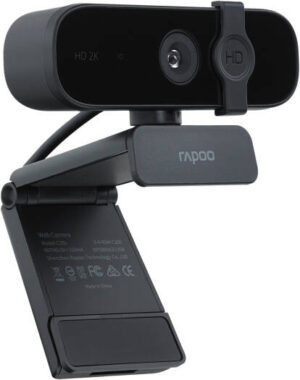 Rapoo C280 Webcam, 2K For Sharp & Clear Images, Camera With Privacy Cover, Built-In Omni-Directional Microphone, Flexible Rotation, Up to VGA 30 FPS, Black | 19990