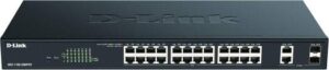 D-Link DGS-1100-26MPV2-26-Port Gigabit Max PoE Smart Managed Switch with 24 PoE and 2 Combo GE/SFP Ports, 370W PoE power budget, 802.3af/at, VLAN support, layer 2 features, QoS, 802.3az EEE, Fanless