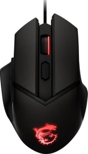MSI Clutch GM20 ELITE Wired Gaming Mouse, 6400 DPI Optical Optical Sensor, 20M+ Clicks OMRON Switch, Adjustable Weights, Ergonomic Right Hand Design, RGB Mystic Light, Black | S12-0400D00-C54