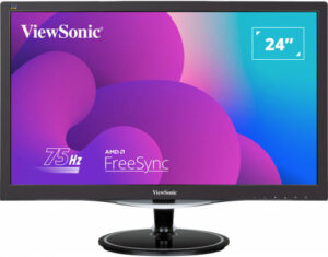 ViewSonic VX2457-MHD 24" Full HD 1920 x 1080p FreeSync Monitor, HDMI, DisplayPort, 1ms Response Time, Anti-Glare, 75Hz Frame Rate, Black | VX2457