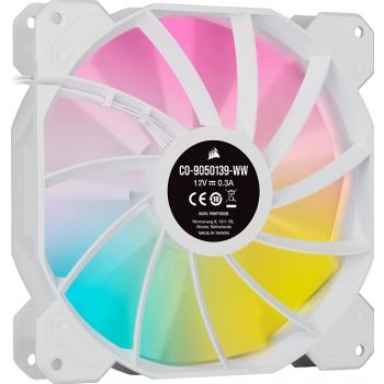 Corsair iCUE SP140 Dual Fan, RGB Elite Performance, 140mm White PWM, Kit with Lighting Node CORE | CO-9050139-WW - Image 3