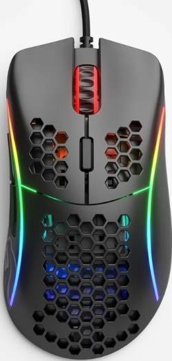 Glorious Model D Minus, Adjustable 3200 DPI Pixart 3360 Sensor, 8 Effect RGB Illumination,  250+ IPS Max Tracking Speed, 20 Million Clicks, 2m Ascended Cord Cable,  Matte Black | GLO-MS-DM-MB