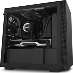 NZXT H210i Mini-ITX PC Gaming Case Front I/O USB Type-C Port Tempered Glass Side Panel Cable Management Water-Cooling Ready Integrated RGB Lighting Steel Construction - Matte Black | CA-H210i-B1