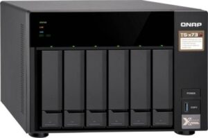 QNAP 6-Bay NAS, AMD RX-421ND 2.1~3.4 GHz, 8GB DDR4 RAM (Max 64GB), 8x 2.5"/3.5" + 2x M.2 2280/2260 SATA 6Gb/s Slots, 4x GbE LAN, Optional 10GbE PCIe Expansion | TS-673-8G