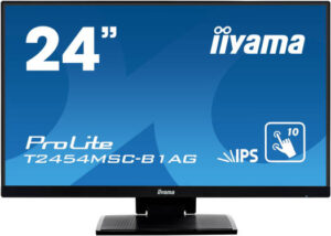 iiyama ProLite T2454MSC-B1AG Monitor, 24" FHD IPS Display, Projective Capacitive Touch Technology, 10 Touch Points, 60Hz Refresh Rate, 4ms (GtG) Response Time, 2x 2W Speakers, Black | T2454MSC-B1AG