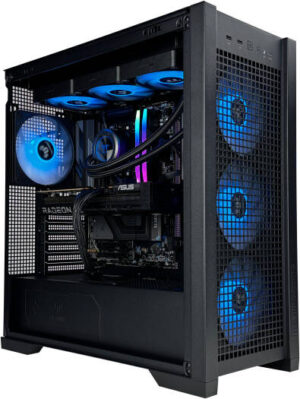 Thunderstrike Pro Gaming PC - AMD Ryzen 7 7800X3D 8 Cores 16 Threads, AMD Radeon RX 9070 XT OC 16GB, 32GB DDR5 RAM 6400MHz, 1TB SSD Gen 4, 750W Gold PSU, 360mm Liquid Cooler, Wi-Fi + BT