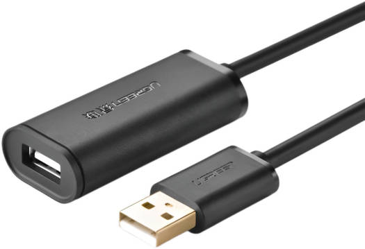UGREEN 15 Feet USB 2.0 Extension Cable Active Type A Male to Female Repeater Cord for Printer, Keyboard, Game Console, USB Headset, Loudspeaker, Scanners, Black | 10319