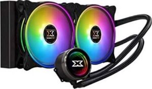 XIGMATEK Aurora 240 (AIO Liquid Cooler, Aura Illuminated Pump Head, 2x120mm AT120 Rainbow Fan, Reinforced Metal Backplate) | EN42807