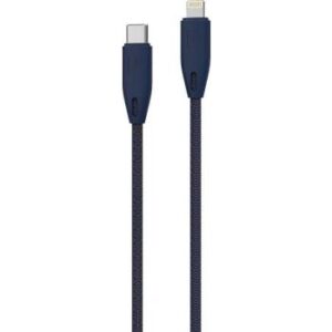 Powerology Braided USB-C to Lightning Cable  Designed to With stand up to 15000+ Bands (2m/6.6ft) - Blue | PCAB002-BU