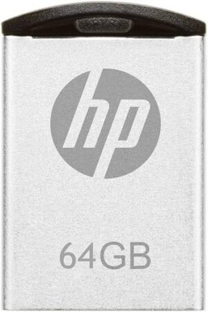 HP V222W  Sleek and Slim 64 GB USB Flash Drive, Included Key Fob,  4 MB/sec Write and 14 MB/sec Read Speed, Suitable for Ultrabooks and Slim Notebooks, Silver | ‎HPFD222W64-BX