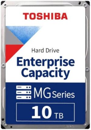 Toshiba MG10-D Series 10TB SATA 3.5" Enterprise HDD, 7200 RPM Speed, 512 MB Buffer Size, SATA 6Gb/s Interface, 5.74 W Power Consumption, 268 MiB/s Data Transfer Speed | MG10ACA20TE