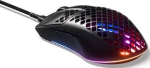 SteelSeries Aerox 3 Super Light RGB Wired Gaming Mouse, 8,500 CPI TrueMove Core Optical Sensor, 6 Prog Buttons, Ultra-Lightweight Water Resistant Design, Universal USB-C Connectivity, Black | 62599