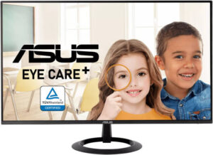 ASUS VZ27EHF Eye Care Gaming Monitor, 27" IPS Display, FHD Resolution, 100Hz Refresh Rate, 1ms (MPRT) Response Time, 16.7m Color Display, Flicker-Free Technology, Black | VZ27EHF