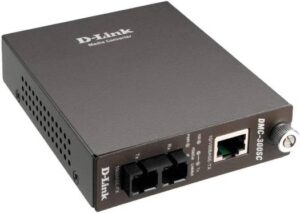 DLINK Ethernet Fiber Media Converter, 10/100 to 100BaseFX, Auto-MDI/MDIX, Full Duplex/Collision, Multimode Technology, Black | DMC-300SC/E