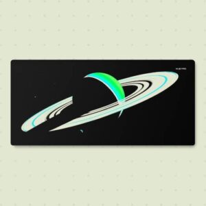 Huepad Saturn 1 Cold Galaxy Series, Premium Mousepad, HYDRAGLIDE Fabric Gaming Mousepad, XL Desk Pad or Desk Mat with Carry Case Tube, Black | HP9040-GLX-ST1-C