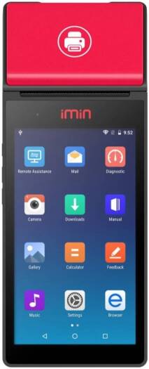 iMin M2 Pro Mobile POS with 5.5" Display & Integrated 58mm Printer, MTK 8 Core 1.8 GHz CPU, 2GB RAM, 16GB ROM, Wi-Fi, 4G, BT, 1D/2D Code Scanner, 1 USB-C, OTG, Micro SD, Android 11 Go, Black | M2 Pro