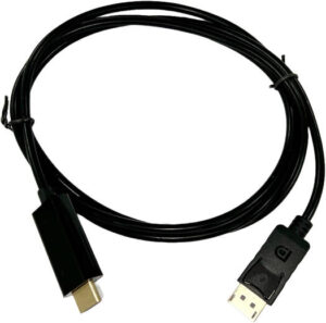 Generic Display Port to HDMI Adapter, Male to Male, 15ft, Unidirectional Signal Transmission, Suitable for MacBook, MacBook Pro, MacBook Air or Devices, Black | DP to HDMI