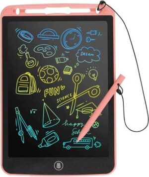LCD Writing Tablet 12 Inch Drawing Pad, Colorful Screen Portable Doodle Board, Educational Learning Toy gift for Kids and Adults at Home, School and Office, Pink