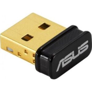 Asus USB-BT500 Bluetooth 5.0 USB Adapter, 3 Mbps Transfer Rate, 10m Indoor/40m Outdoor Range, Ultra-small, Black/Gold | 90IG05J0-MO0R00