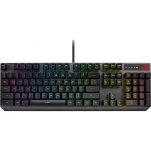 Asus XA05 ROG Strix Scope RX/RD/AR Keyboard, All Round Aura Sync RGB Illumination, IP57 Waterproof, Dust Resistance, USB 2.0 Passthrough, English Arabic Layout, Black | 90MP0240-BKCA00