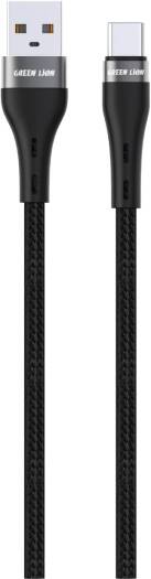 Green Lion USB-A To USB-C Braided Cable 1M 15W,Charge & Sync,Safe & Reliable Charging,480Mbps Transfer Speed,Wide Compatible,10000 Bends,Aluminum Shell - Black