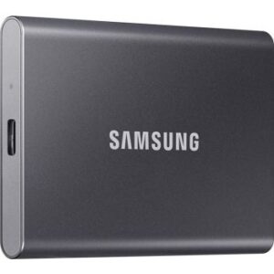 Samsung T7 500GB USB 3.2 Gen.2 Portable SSD, Up to 1,050MB/sec Read & Up to 1,000 MB/sec Write Speeds, 256-Bit AES Hardware Encryption, PCIe NVMe Technology - Titanium Grey | MU-PC500T/WW