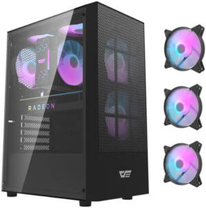 Darkflash A290 ATX Computer Case, 0.5 SPCC / Tempered Glass Side Panel, 3x Pre-installed Fans, 7 Expansion Slots, Supports Up To 5* 120mm Fan Size, USB 3.0 Included, 160mm CPU Height, Black | A290-BK