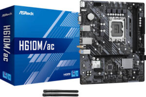 ASRock H610M-A/C Wifi LGA 1700 Motherboard, Intel H610 Chipset, 2x Dual Channel DDR4 64GB Max, Gigabit LAN, 1x PCIe 4.0 x16, M.2 4 x SATA3 6.0 Gb/s, 1x HDMI/DP 1.4, USB 3.2/2.0 | 90-MXBHH0-A0UAYZ