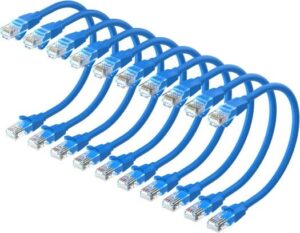 Vention Cat 6 UTP Patch Round Cable, 1000Mbps High Speed, Suitable for Laptop / Projector / Computer, 0.1 Meter Length, Blue | IBELA-10